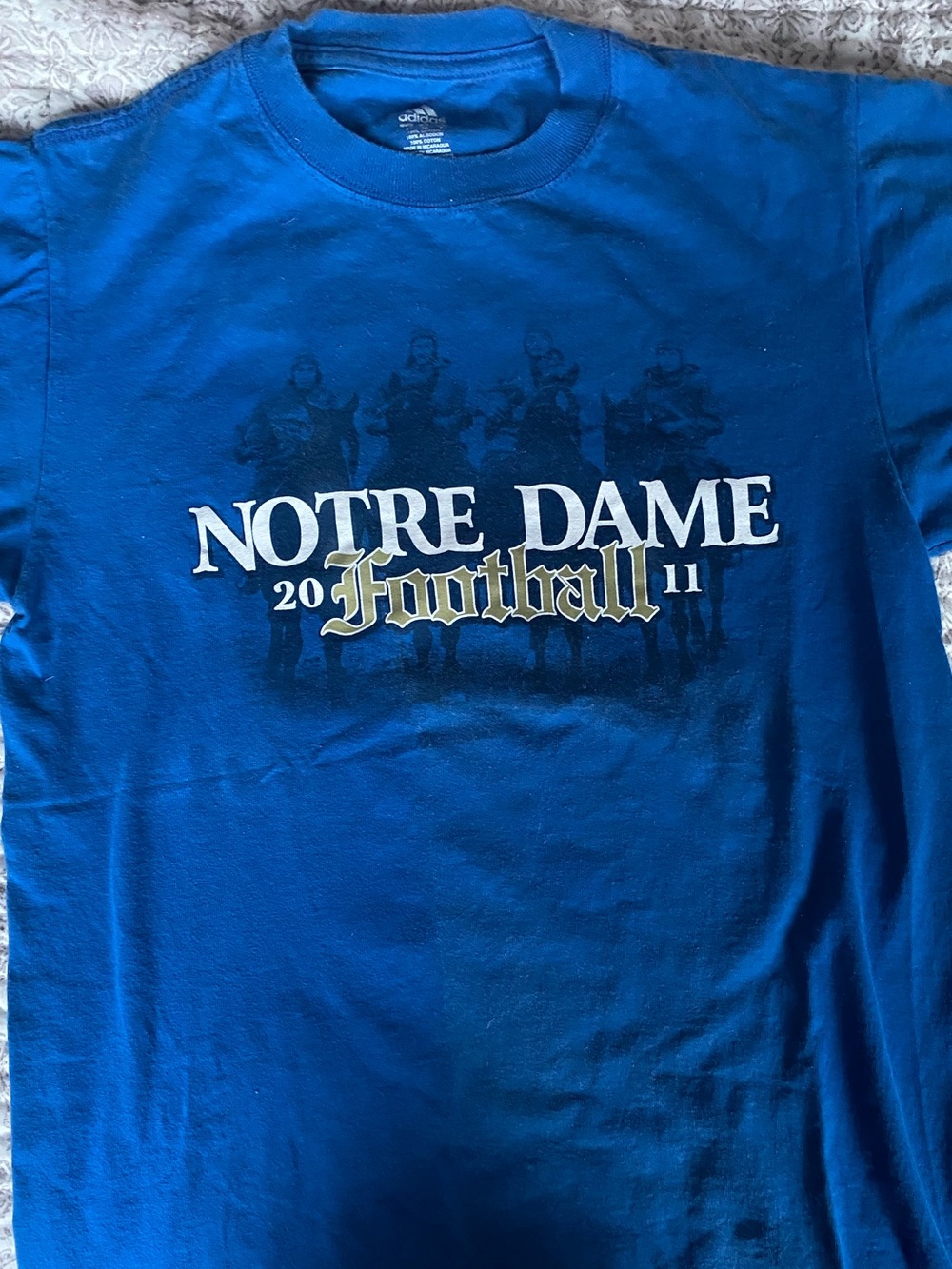 Notre Dame blue tee shirt 2011 by adidas